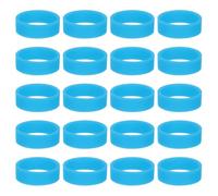 sourcing map 30Pcs Silicone Rubber Bands Non-Slip 1.22 Inch Flat Elastic Rubber Wrapping Bands for Books, Traps, Art, Cord Wraps, Light Blue