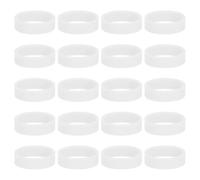 sourcing map 30Pcs Silicone Rubber Bands Non-Slip 1.22 Inch Flat Elastic Rubber Wrapping Bands for Books, Traps, Art, Cord Wraps, White