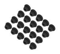 sourcing map 30pcs Silicone Snap in Locking Hole Plugs,6.5mm/0.3 Inch Mounting Diameter Narrow Groove Width 2mm Panel Seal Cover Round for Kitchen Bulkheads Waterproof Sealing Plugs Black