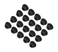 sourcing map 30pcs Silicone Snap in Locking Hole Plugs,8mm/0.3 Inch Mounting Diameter Narrow Groove Width 2mm Panel Seal Cover Round for Kitchen Bulkheads Waterproof Sealing Plugs Black