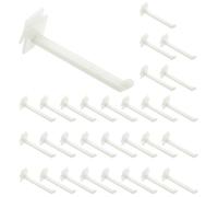 sourcing map 30Pcs Slat Wall Panel Hooks, 3 Inch Plastic Slat Wall Accessories Gridwall Hooks Shelves Hanging Accessories for Garage Tool Storage Gridwall Kitchen Craft Retail, White