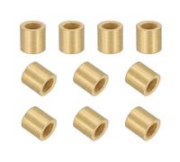 sourcing map 30Pcs Sleeve Bearings, 6mm Bore x 10mm OD x 10mm Length, Self-Lubricating Sintered Bronze Bushings