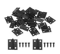 sourcing map 30Pcs Small Door Hinges, 18x15mm Folding Cabinet Hinge, Black