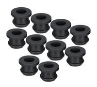 sourcing map 30Pcs Snap Rubber Grommet Plug Mount Dia 10mm ID 7mm Seal Anti-Scratch for Electrical Box Cable Pipe Black