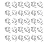 sourcing map 30pcs Spring Band Type Hose Clamps 21mm Fuel Line Hose Spring Clip Silicone Vacuum Hose Pipe Clamp Low Pressure Tube Clip Fastener, Silver