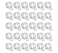 sourcing map 30pcs Spring Band Type Hose Clamps 23mm Fuel Line Hose Spring Clip Silicone Vacuum Hose Pipe Clamp Low Pressure Tube Clip Fastener, Silver