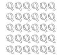 sourcing map 30pcs Spring Band Type Hose Clamps 27mm Fuel Line Hose Spring Clip Silicone Vacuum Hose Pipe Clamp Low Pressure Tube Clip Fastener, Silver