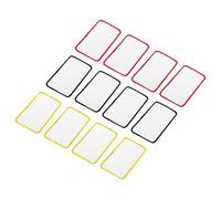 sourcing map 30pcs Sublimation Patch Blank, 10x6cm/3.94x2.36 Inch Rectangle Fabric Iron-on Blank Heat Transfer Repair Patch for DIY Crafts Caps Clothes, White with Black/Red/Yellow Border