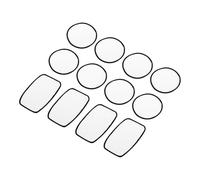 sourcing map 30pcs Sublimation Patch Blank, 2 Shape 7.5cm Fabric Iron-on Blank Heat Transfer Repair Patch for DIY Crafts Caps Clothes, White with Black Border