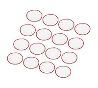 sourcing map 30pcs Sublimation Patch Blank, 7.5cm/2.95 Inch Fabric Iron-on Blank Heat Transfer Repair Patch for DIY Crafts Caps Clothes, White with Red Border