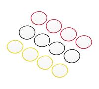 sourcing map 30pcs Sublimation Patch Blank, Round Fabric Iron-on Blank Heat Transfer Repair Patch for DIY Crafts Caps Clothes, White with Black/Red/Yellow Border