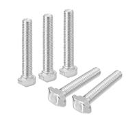 sourcing map 30Pcs T-Slot Bolts, M5 x 30mm Hammer Head Bolt T Screw Drop-in Stud for 2020 Series T-Slot Aluminum Extrusion Profile, Carbon Steel Nickel Plated, Silver