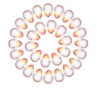 sourcing map 30Pcs Teardrop Rhinestones 10 x 14 mm Resin Pointed Back Rhinestone Beads Gems for Jewelry Making Costume Crystal Embellishments Crafts, Orange,White