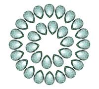 sourcing map 30Pcs Teardrop Rhinestones 10 x 14 mm Resin Pointed Back Rhinestone Beads Gems for Jewelry Making Costume Crystal Embellishments Crafts, Emerald Green