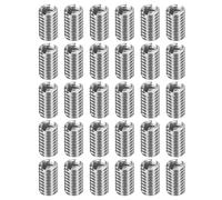 sourcing map 30Pcs Threaded Insert, Stainless Steel M4-0.7 Female to M6-1 Male Repair Nut 10mm Long Thread Adapters Sleeve Reducing Nut Thread Repair Screw for Hardwoods Softwoods
