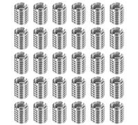 sourcing map 30Pcs Threaded Insert, Stainless Steel M4-0.7 Female to M6-1 Male Repair Nut 8mm Long Thread Adapters Sleeve Reducing Nut Thread Repair Screw for Hardwoods Softwoods