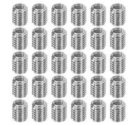sourcing map 30Pcs Threaded Insert, Stainless Steel M6-1 Female to M8-1.25 Male Repair Nut 10mm Long Thread Adapters Sleeve Reducing Nut Thread Repair Screw for Hardwoods Softwoods