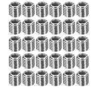 sourcing map 30Pcs Threaded Insert, Stainless Steel M8-1.25 Female to M12-1.75 Male Repair Nut 12mm Long Thread Adapters Sleeve Reducing Nut Thread Repair Screw for Hardwoods Softwoods