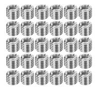 sourcing map 30Pcs Threaded Insert, Stainless Steel M8-1.25 Female to M14-2 Male Repair Nut 12mm Long Thread Adapters Sleeve Reducing Nut Thread Repair Screw for Hardwoods Softwoods