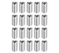 sourcing map 30Pcs Threaded Inserts, M6-1x15 & M8-1.25x15 Stainless Steel 303 Screw Thread Sleeves Thread Repair Insert for Mechanical Equipment