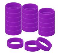 sourcing map 30Pcs Tiny Rubber Bands, 0.8 x 0.28 Inch Silicone Wide Band for Organizing and Securing Items, Silicone Rubber Rings for Fashion Accessory, Purple