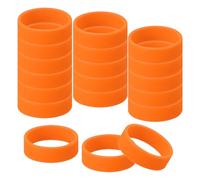 sourcing map 30Pcs Tiny Rubber Bands, 0.8 x 0.28 Inch Silicone Wide Band for Organizing and Securing Items, Silicone Rubber Rings for Fashion Accessory, Orange