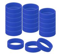 sourcing map 30Pcs Tiny Rubber Bands, 0.8 x 0.28 Inch Silicone Wide Band for Organizing and Securing Items, Silicone Rubber Rings for Fashion Accessory, Dark Blue