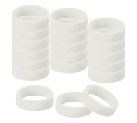 sourcing map 30Pcs Tiny Rubber Bands, 0.8 x 0.28 Inch Silicone Wide Rubber Bands for Organizing and Securing Items, Glow in the Dark Silicone Rings for Fashion Accessory, Luminous White