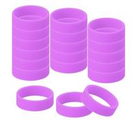 sourcing map 30Pcs Tiny Rubber Bands, 0.8 x 0.28 Inch Silicone Wide Rubber Bands for Organizing and Securing Items, Glow in the Dark Silicone Rings for Fashion Accessory, Luminous Purple