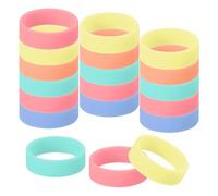 sourcing map 30Pcs Tiny Rubber Bands, 0.8" x 0.28" Wide Rubber Band for Organizing & Securing Items, Glow in the Dark Silicone Rings for Fashion Accessory, Luminous Red/Blue/Orange/Green/Yellow