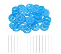 sourcing map 30pcs Toy Car Wheels, 30mmx8mm Plastic Roll and 2mmx100mm Shaft Round Rod Axles for DIY RC Car Truck Boat Helicopter Model Part, Blue