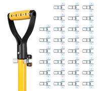sourcing map 30pcs Wall-Mount Spring Grip Clamps Clips Hanger Garage Closet Wall Organizer Metal Grip Tool for Garage Closet Rakes Broom Mop Holder