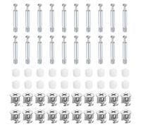 sourcing map 30Set 15x14mm Furniture Cam Lock Fitting with 5.8x40mm Dowel Fasteners, 3-in-1 Metal Furniture Board Connecting Screws Bolts Assortment Kit for Cabinets Chairs Drawer