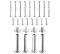 sourcing map 30set Chicago Screw M3x25mm 5mm Length Metal Phillips Nail Rivet Stud Bolts Rivets Binding Post Screw for DIY Leather Belt Bag Craft Bookbinding, Silver