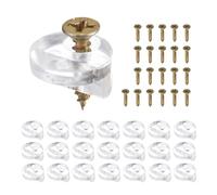 sourcing map 30Set Glass Retainer Clips Kit, 13mm Plastic Glass Cabinet Clips with Screws for Fixing 4mm Thick Glass Cabinet Doors Mirror, Clear