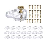 sourcing map 30Set Glass Retainer Clips Kit, 20mm Plastic Glass Cabinet Clips with Screws for Fixing 3mm Thick Glass Cabinet Doors Mirror, Clear
