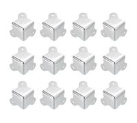 sourcing map 30x23mm Metal Box Corner Protectors Box Edge Guard Chrome Plating Silver Tone 16pcs
