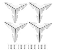 sourcing map 30x30x30mm Metal Box Corner Protectors Edge Guard Silver Tone 16pcs