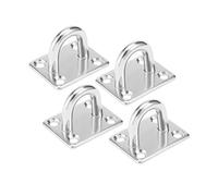 sourcing map 316 Stainless Steel 8mm Thick Ring Square Sail Shade Pad Eye Plate Boat Rigging 4pcs