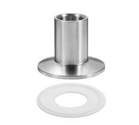 sourcing map 316 Stainless Steel Sanitary Pipe Fitting 1/2" PT Female Thread to 1.5" Tri Cover 50mm Ferrule OD with PTFE Gaskets for Food, Beverage, Dairy, Beer and Fine Chemical Industries