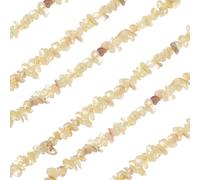sourcing map 32 Inches 3-5mm Natural Brazilian Citrine Gemstone Strand Chips Free Form Tumbled Loose Gemstone Beads Irregular Drilled Stone Bead for Jewelry Making Craft Supplies (Yellow)