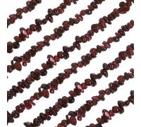 sourcing map 32 Inches 3-5mm Natural Garnet Gemstone Strand Chips Free Form Tumbled Loose Gemstone Beads Irregular Drilled Stone Bead for Jewelry Making Craft Supplies (Burgundy)