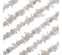 sourcing map 32 Inches 3-5mm Natural Labradorite Gemstone Strand Chips Free Form Tumbled Loose Gemstone Beads Irregular Drilled Stone Bead for Jewelry Making Craft Supplies (Gray)