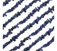 sourcing map 32 Inches 3-5mm Natural Lapis Lazuli Gemstone Strand Chips Free Form Tumbled Loose Gemstone Beads Irregular Drilled Stone Bead for Jewelry Making Craft Supplies (Dark Blue)