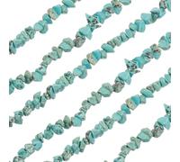 sourcing map 32 Inches 3-5mm Natural Turquoise Gemstone Strand Chips Free Form Tumbled Loose Gemstone Beads Irregular Drilled Stone Bead for Jewelry Making Craft Supplies (Green Blue)