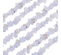 sourcing map 32 Inches 5-8mm Natural Blue Agate Gemstone Strand Chips Free Form Tumbled Loose Gemstone Beads Irregular Drilled Stone Bead for Jewelry Making Craft Supplies (Pale Blue)
