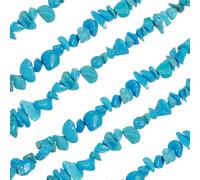 sourcing map 32 Inches 5-8mm Natural Blue Turquoise Gemstone Strand Chips Free Form Tumbled Loose Gemstone Beads Irregular Drilled Stone Bead for Jewelry Making Craft Supplies (Lake Blue)
