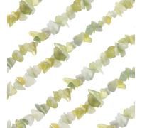 sourcing map 32 Inches 5-8mm Natural Chip Gemstone Strand Chips Free Form Tumbled Loose Gemstone Beads Irregular Drilled Stone Bead for Jewelry Making Craft Supplies (Grass Green)