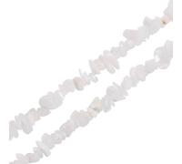 sourcing map 32 Inches 5-8mm Natural Chip Gemstone Strand Chips Free Form Tumbled Loose Gemstone Beads Irregular Drilled Stone Bead for Jewelry Making Craft Supplies (White)