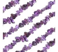 sourcing map 32 Inches 5-8mm Natural Chip Gemstone Strand Chips Free Form Tumbled Loose Gemstone Beads Irregular Drilled Stone Bead for Jewelry Making Craft Supplies (Purple)
